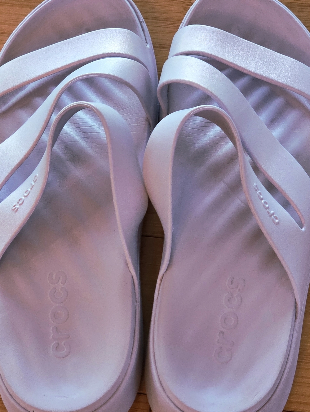 Crocs Getaway Shimmer Strappy Sandal Lavender Purple Platform Size 11 Women's - Picture 8 of 15